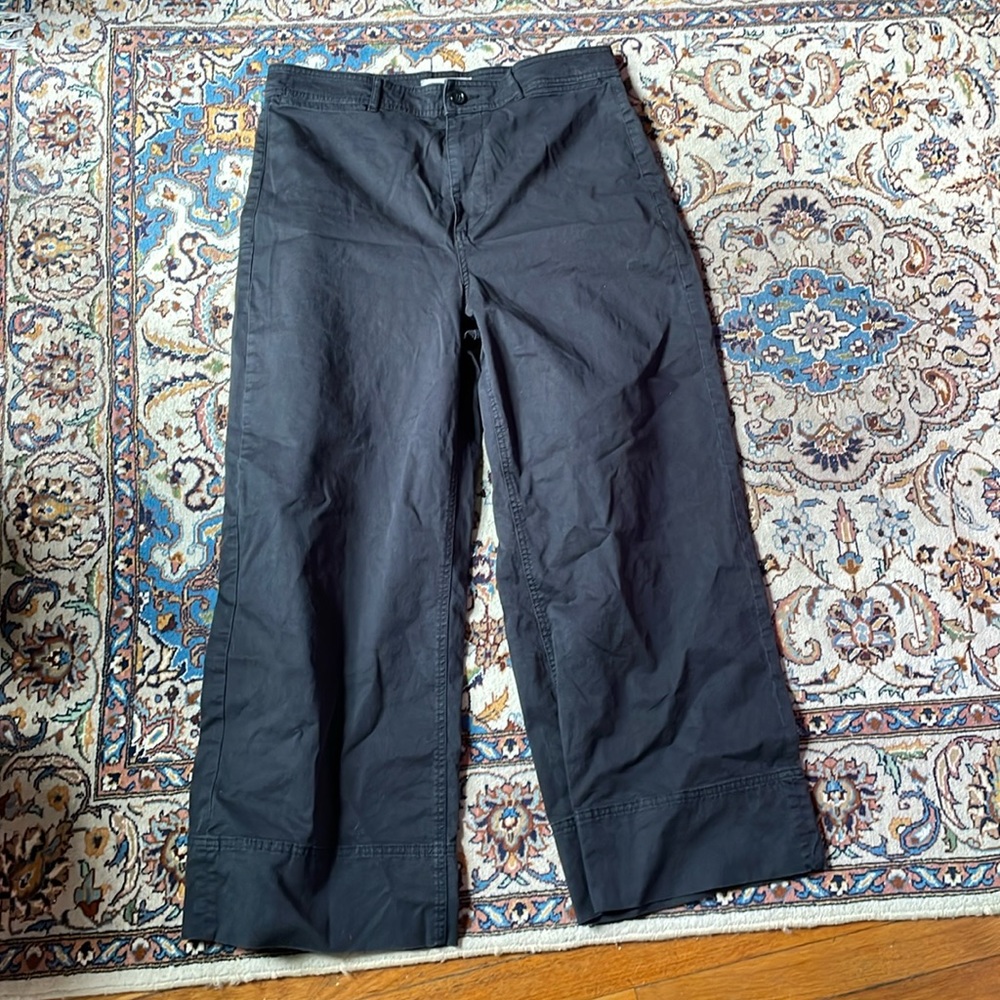 Everlane Black Wide Leg Crop Pants Sz 12.